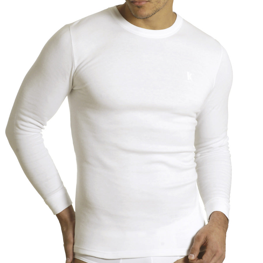 T shirt manica on sale lunga caldo cotone uomo